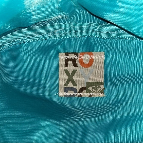 ROXY-BACKPACK-BROWN WITH BLUE & TEAL COLOR HEARTS - Picture 9 of 10